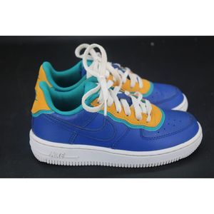 Nike Air Force 1 LV8 1 DBL PS Boys size 11 BV1085 400 Blue Yellow